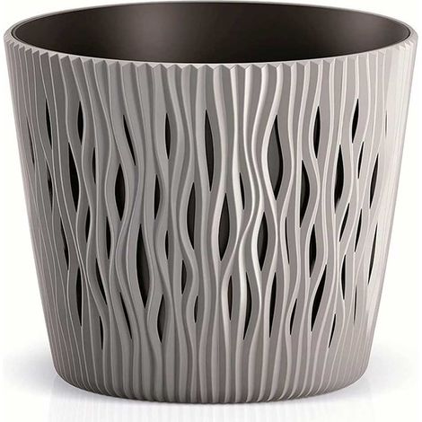 Fioriera Vaso Decorativo Design Moderno Fiori Piante Casa Esterno 16cm Grigio (1/6)