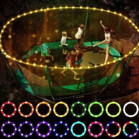 LED-Trampolinbeleuchtung, ferngesteuerte LED-Trampolinbeleuchtung, 16 Farbwechsel, wasserdicht, superhell für nächtliches Spielen im Freien, gut