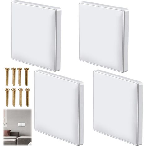 4 Pièces Plaques Murales Vierges, 8,6 X 8,6 cm Couvercles de Trous Muraux Décoratifs, Cache Prise Électrique en Plastique Haute Résistance pour Prises ou Interrupteurs Inutilisés (1/5)