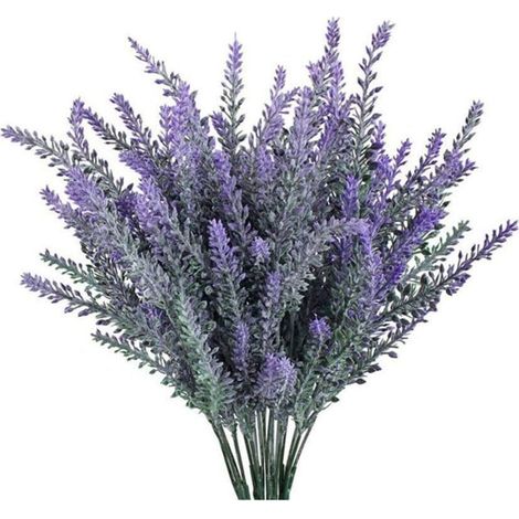 Lavanda artificiale floccata, lavanda artificiale per casa, ufficio, festa di matrimonio - 4 pezzi - Fei Yu (1/5)