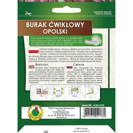 Graines de betterave Opole cylindriques sur ruban de 6 m