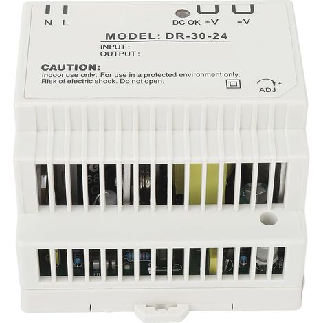 Transformer Switch Power Supply, 30W ABS DIN Rail Transformer Power Supply, Single Output 100 to 240V with Overload Protection and Heat Dissipation (24V) (1/5)