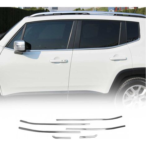 Garniture Baguette de Vitre pour Jeep Renegade 2014-2019 acier inox Brossé 6Pcs (1/5)