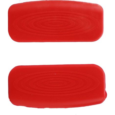 Lot de 2 maniques en silicone isolantes pour poignées de casseroles et poêles, idéales pour la cuisine et la pâtisserie (rouge). (1/5)