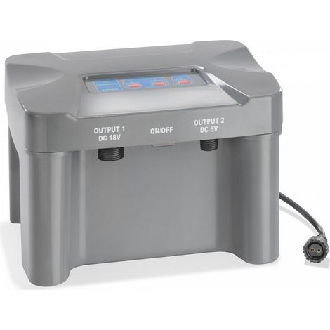 Esotec – Système batterie 18V pour pompe Napoli, Siena, Milano – 7Ah – 50W max – Sortie 6V pour éclairage LED – Affichage LED