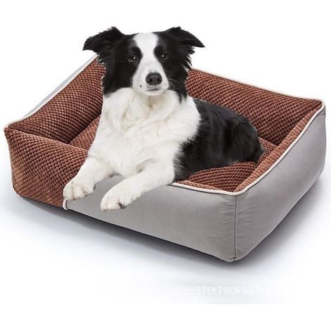 (Braun) Mittlerer Hundekorb, waschbares, flauschiges Hundebett, rutschfestes Hundebett, kleiner Hundekorb (1/4)