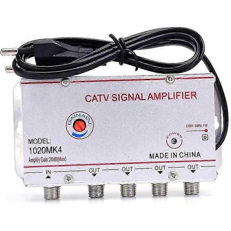 Répartiteur-amplificateur pour télévision par câble, 45 MHz à 860 MHz, 1 entrée et 4 sorties. (1/5)