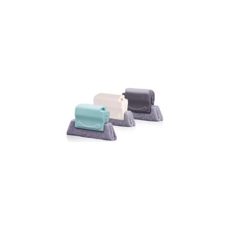 3 spazzole per la pulizia scanalate per pulire tutti gli angoli di porte e finestre, grigio, verde, beige (13,5 x 9 x 3,5 cm) - Crezuo