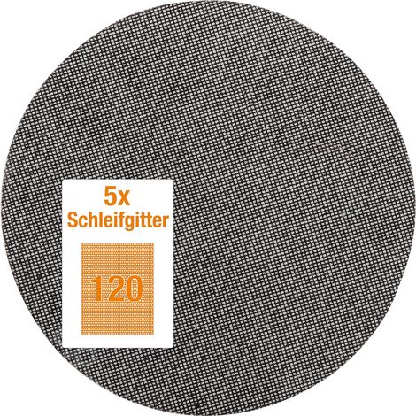 kwb Quick-Stick Schleifgitter-Scheibe K 120 'für Langhalsschleifer, 225 mm Ø,,aus Fiberglas, gelocht gelocht mit Klett (5 Stk.) (1/5)