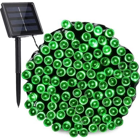 22m Solar Christmas String Lights, 200 LEDs, 8 Modes, Waterproof, Ideal for a Garden, Wedding, Birthday, Green (1/5)