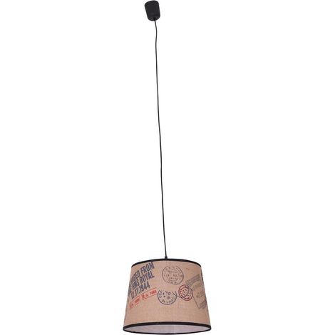 Suspension Luminaire avec Abat-jour en Textile Imprimé Design Rétro Douille E27 - PANGIVO (1/5)