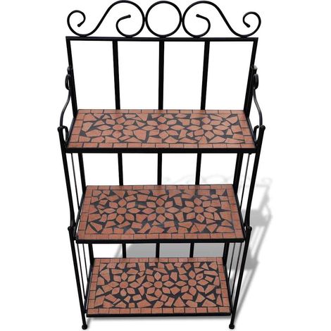 Maison Exclusive - Piedistallo per Piante Terracotta con Mosaico (1/5)