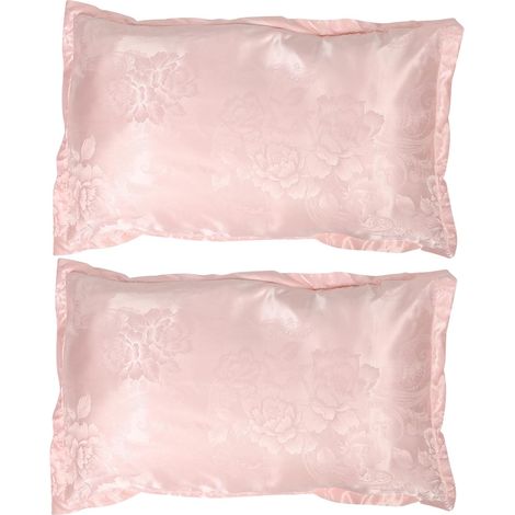 Satin-Kissenbezüge: Schlafzimmer 2 Elegante Dekorative Kissenbezüge – weiche and kühlende