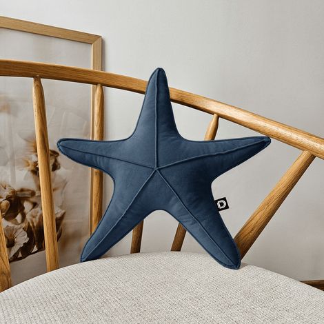 Cuscino piccolo a forma di stella marina VELVET VE2211  blu navy