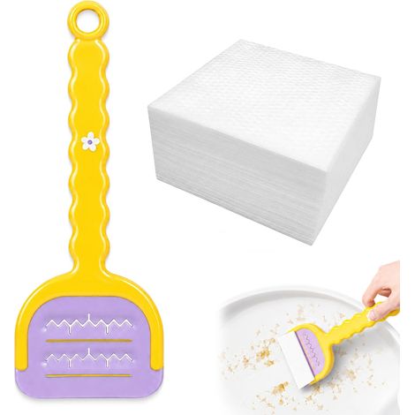 Ensemble Set Grattoir Wc Fentes 20 Lingettes Brosse Toilettes Wc Plastique Pince-Tissu, Gratte Et Essuie Toilettes, Lavabo, Fenêtre, Carrelage Coins (1/5)