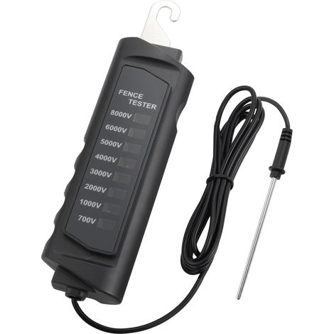 Testeur de clôture électrique 700–8000V, 8 indicateurs néon, portable pour ferme et pâturage (1/5)