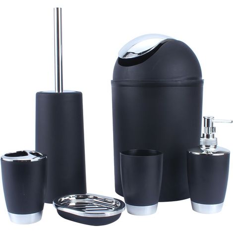 Ensemble d\'accessoires de salle de bain, distributeur de porte-savon, gobelet porte-brosse à dents, 6 pièces (1/5)