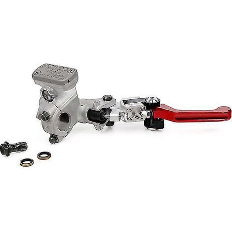 Maître-cylindre de frein hydraulique avant universel M10 pour moto, rouge, levier de frein à disque droit pour modification de moto - Rouge (1/5)