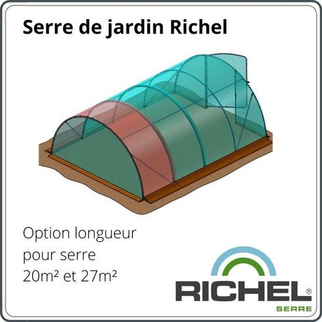 Complement longueur 1,50m pour Serre de jardin 4,50m FABRICATION FRANCAISE