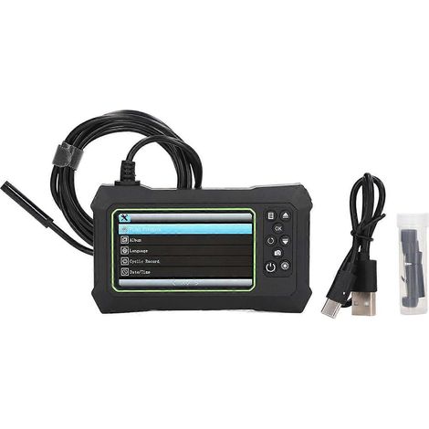 Endoskop mit 8-mm-Objektiv, 4,3-Zoll-LCD-Bildschirm, Boroskopkamera, IP67 wasserdicht für Inspektionen bis 2 m / 6,56 Fuß, Gree