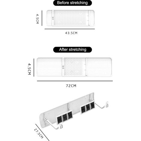 Ortviai Pare-vent pour climatisation télescopique 43,5–70 cm en ABS, orientable et facile à installer (1/4)