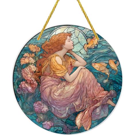 Lanternes de jardin rondes en verre coloré à motif floral, 2 x 8 pouces (1/5)