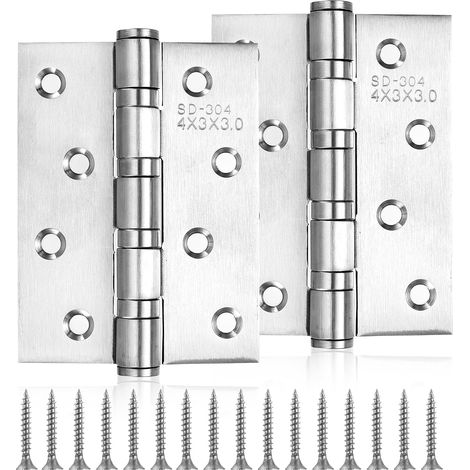 2 Pcs Charniere Porte, 100mm Charnières pour Placards, Charniere Inox, Charnière en Acier Inoxydable, Charnières pour Porte Placard, Charnière Invisible, Charnieres Meubles pour Fenetre Tiroir Boîte (1/5)