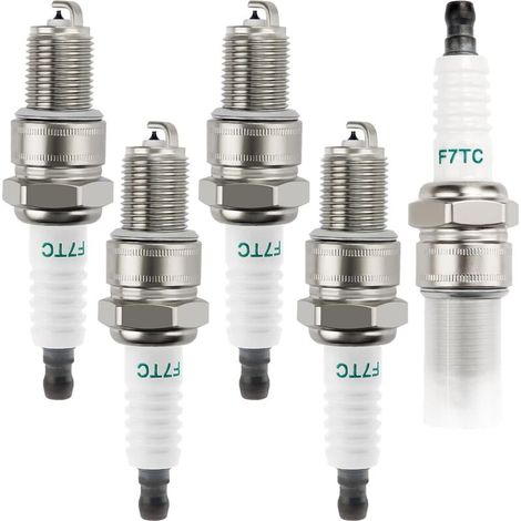 5 Pièces Bougies d'allumage F7TC, Tondeuse Bougie d'Allumage, Bougie d'allumage Borne Solide Remplacer F6TC / F7TC, pour GX120 GX200 GX240 Go Kart Polissage de Travail du Sol de Vélo 168F (1/5)