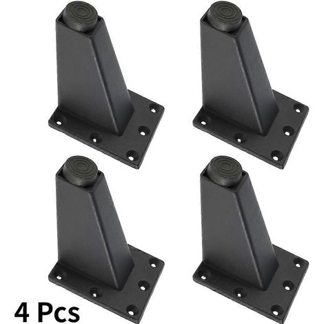 4 pieds de meubles réglables en métal (pieds de canapé, de lit, de meuble TV, pieds de meubles noirs, pieds de table et de meuble en alliage d'aluminium épais) (1/5)
