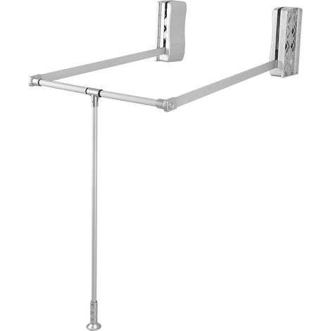 Barre de penderie réglable en largeur et en hauteur, à retour automatique, gain de place n° 2 (1/5)