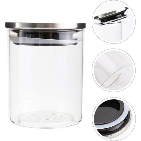 Boîte Alimentaire Sous Vide 900ml Verre Clair Céréales Snacks Cuisine (1/5)