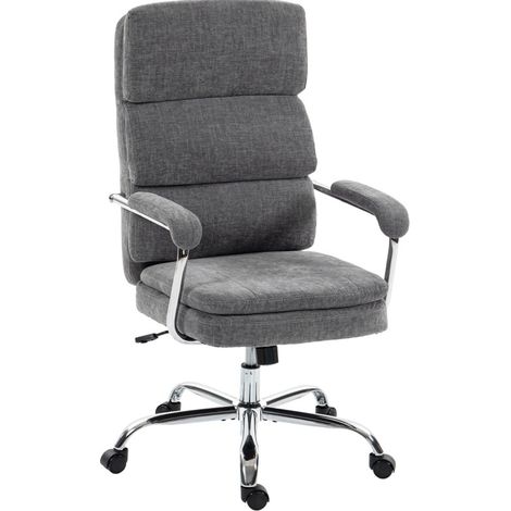 Silla de oficina gris ajustable y giratoria 360° con reposabrazos (1/5)
