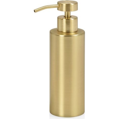 Dispenser da bagno Ø5,5x19,5cm in acciaio inox color oro (capacità 220ml) (1/2)