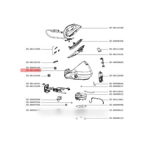Calor – Boitier complet pour centrale vapeur – Accessoire nettoyeur – Compatible avec modèles CS-00114843 – Pour nettoyage vapeur efficace