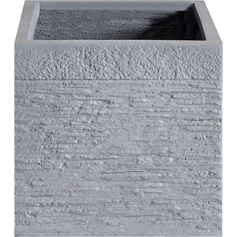 Maceta blanca sólida de fibra de arcilla cuadrada 30 x 30 x 28 cm resistentes a los rayos UV Paros