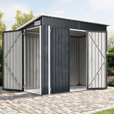 Abri de jardin grigio Scuro en acciaio Zincato 234 x 132 x 185 cm (1/5)