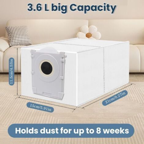 KZQ – Confezione da 12 sacchetti antibatterici per robot aspirapolvere Ecovacs Deebot X8 Pro/T50/T30C – Filtrazione efficace – Capacità 3 litri – DDB030041 (1/3)