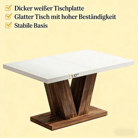 Table rectangulaire en bois rustique, table de salle à manger, table basse pour cuisine, meuble d'appoint, uniquement table (1/5)