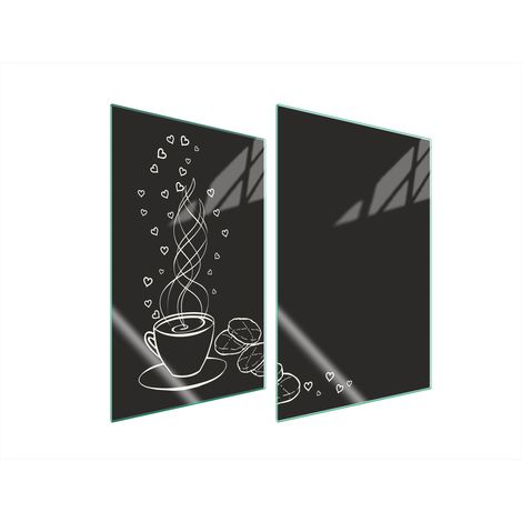 GLASSCHUTZPLATTE FÜR KÜCHE 2x35x52 KAFFEE (1/5)
