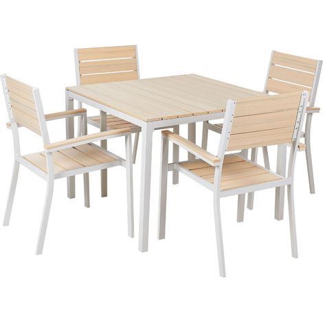 Garden Dining Set 4 Seater PRATO Beige (1/5)