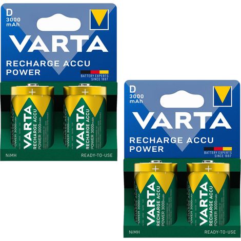 VARTA POWER D 3000mAh NiMH batteria ricaricabile cilindrica 2 pezzi x2