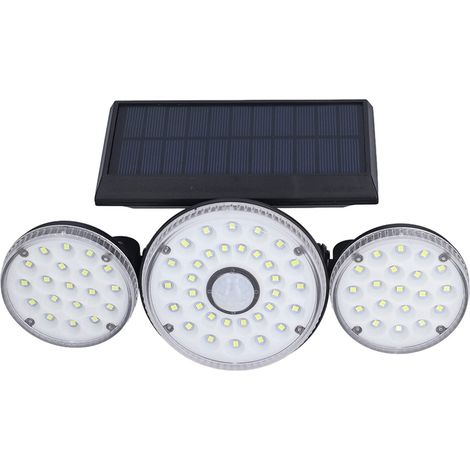 Solar-Außenleuchten mit Bewegungsmelder, 3 verstellbaren Köpfen, 70 LEDs, IP65 wasserdichter Fluter für Garten, Sicherheitsbeleuchtung mit Bewegungsmelder, energieeffiziente Fluter (1/5)