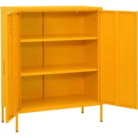Meuble de Rangement,Armoire de rangement Jaune moutarde 80x35x101,5 cm Acier -90169 (1/5)