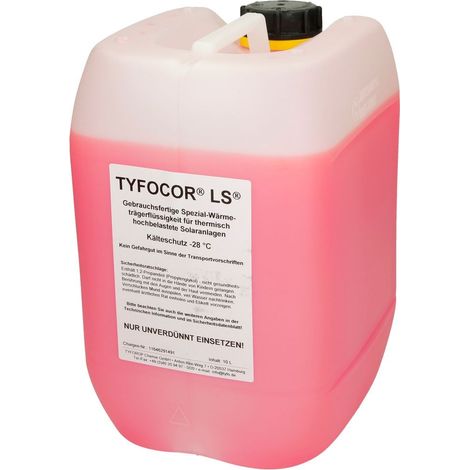 Liquide caloporteur antigel -28 °C pour capteurs à tubes - Prêt à l'emploi - 10 litres - Résistant à la vaporisation – Tyfo