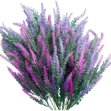 6pcs Fleurs De Lavande Artificielles, Fleurs Artificielles Lavande Violet, Fausses Fleurs De Lavande Plante De Lavande Artificielle, Décoration De Fleurs Artificielles Pour Bricolage Mariage Jardin Bu (1/5)
