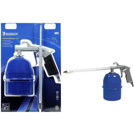 Michelin Pistolet a Peinture en Aluminium, Pistolet de Pulverisation avec Reservoir en Aluminium de 1L, Consommation d'Air 250 l/min, Pression Max. 4-6 Bars (1/2)