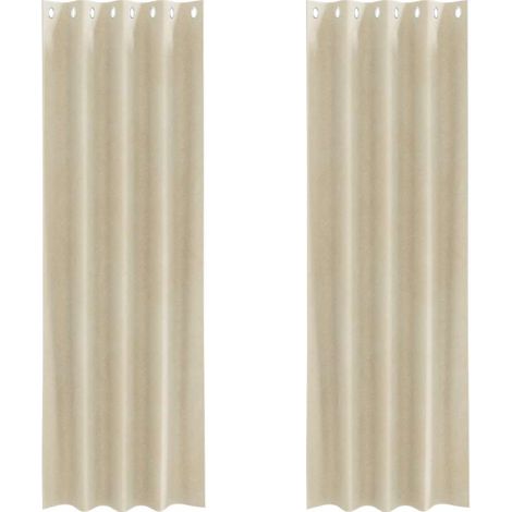 Rideaux occultants 2 pcs Crème 140 x 225 cm Velours