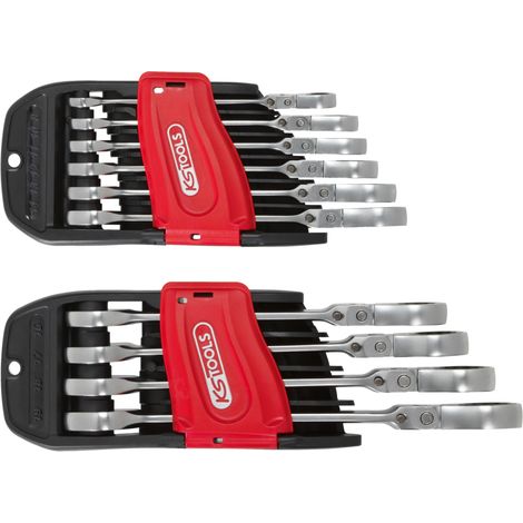 KS Tools - Jeu de 10 clés mixtes à cliquet à tête inclinable à verrouillage GEARplus® - 503.4850