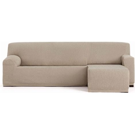 Copridivano Troya elastico penisola destra beige bracciolo corto 250/310