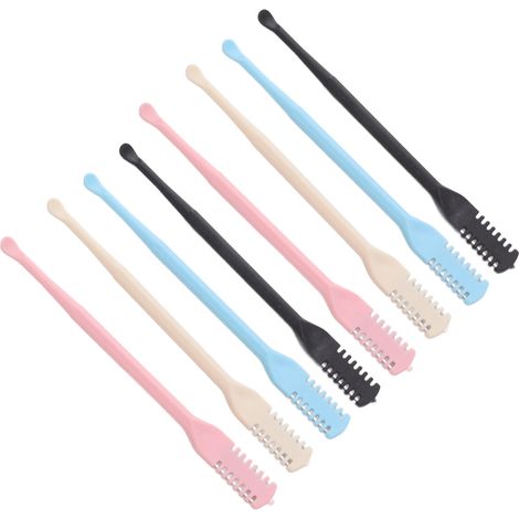 Couteau à poils de nez à double tête (lot de 8), cure-oreilles, coupe-poils de nez manuel et sécuritaire. (1/5)